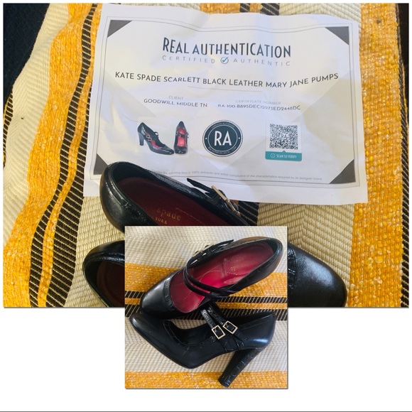 Kate Spade Scarlett Black Leather Mary Jane Heels - Picture 2 of 11